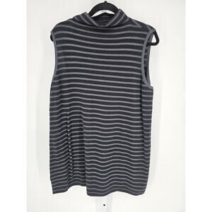 Zenergy by Chico's Women's Striped Mock-Neck Sleeveless Knitted Tunic Size 3
